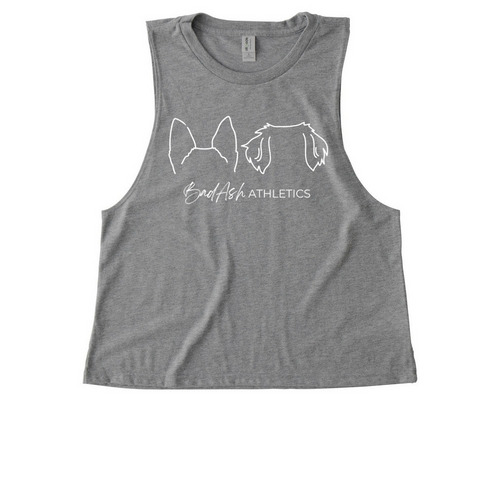 Puppy Ears, a Aluminum Grey Allmade Eco Triblend Women?s Muscle Tank