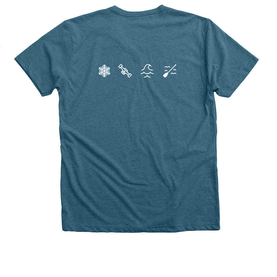 Classic Chill Merch, a Heather Deep Teal Premium V-Neck Tee (back-view)