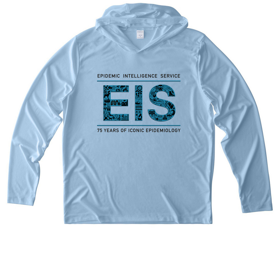 EIS 75th Anniversary UV Performance, a Light Blue UV Performance Long Sleeve Hoodie