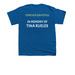 Team Texas - Tina Rueles, a Royal Blue Youth Unisex Tee (back-view)