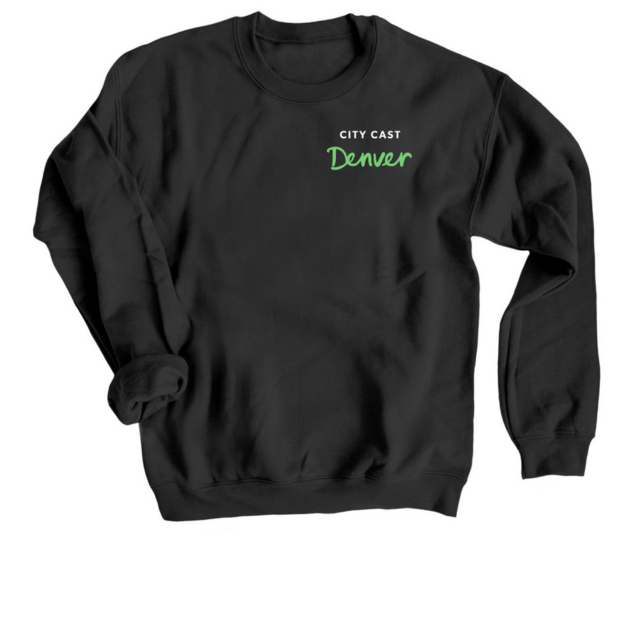Denver, a Black Crewneck Sweatshirt