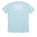 HOLD YOUR HORSES, a Heather Ice Blue Premium Unisex Tee (back-view)