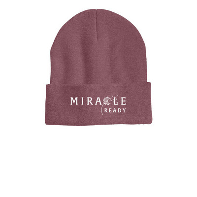 Miracle Ready, a Heather Cardinal Printed Cuffed Beanie