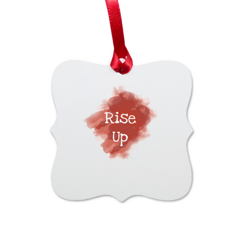 Rise Up Ornament, a White Aluminum Square Ornament