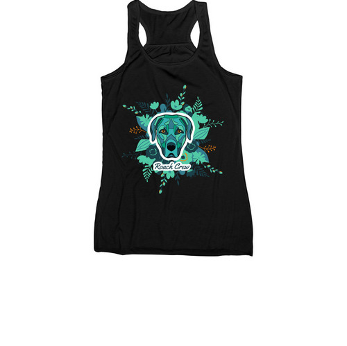 Roach Crew Floral, a Black Women's Racerback