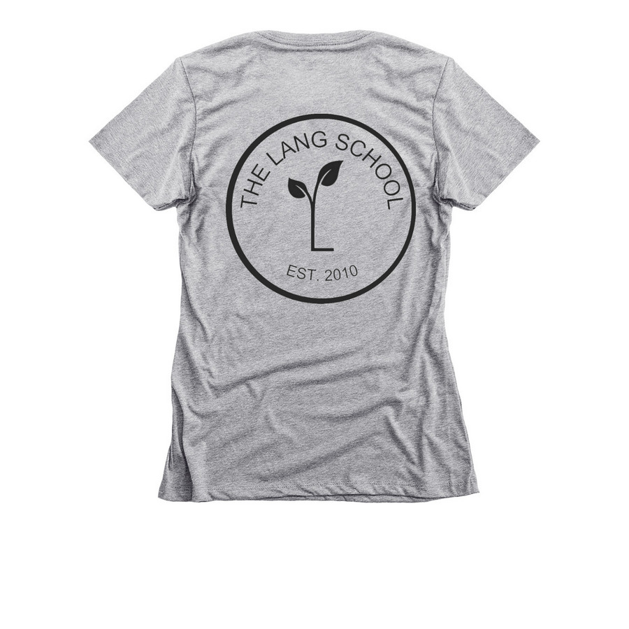 LANGSTER Collection, a Dark Heather Grey Women's Slim Fit Tee (back-view)