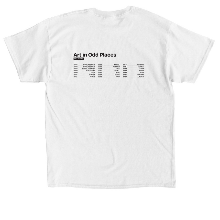 AiOP 20+ Years | Light, a White Classic Unisex Tee (back-view)