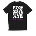 Boni's '5 6 7 ATE' Apparel, a Deep Black Allmade Eco Triblend Unisex Tee (back-view)