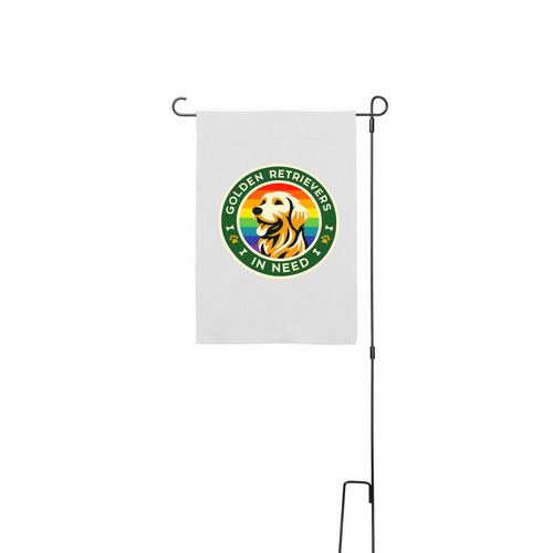 GRIN Rainbow Logo Yard Flag, a White 12" x 18" Yard Flag with Stake