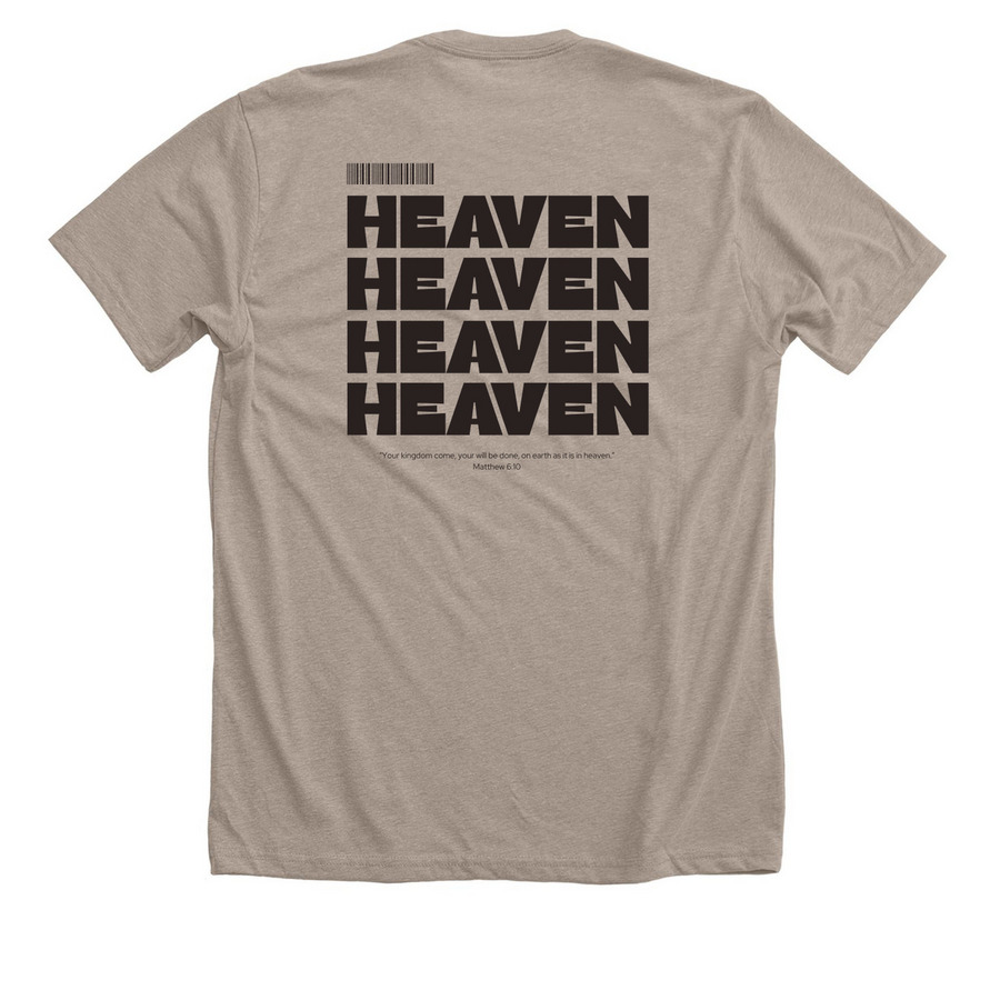 HEAVEN, a Heather Stone Premium Unisex Tee (back-view)