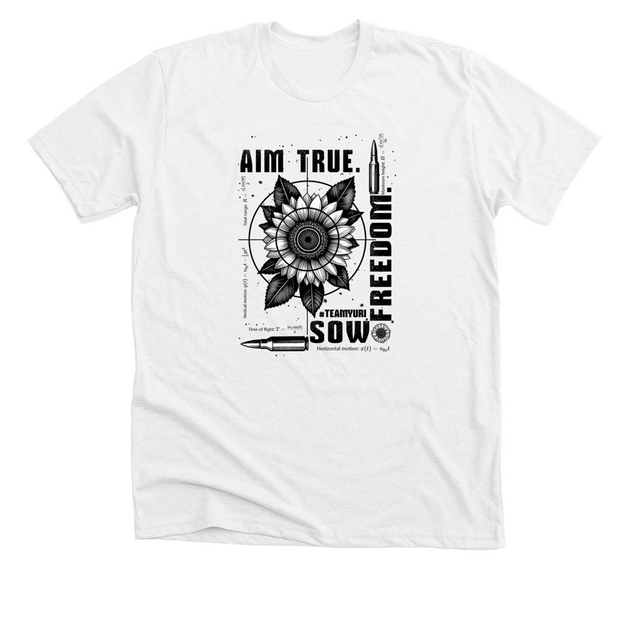 Aim True, a Solid White Blend Premium Unisex Tee