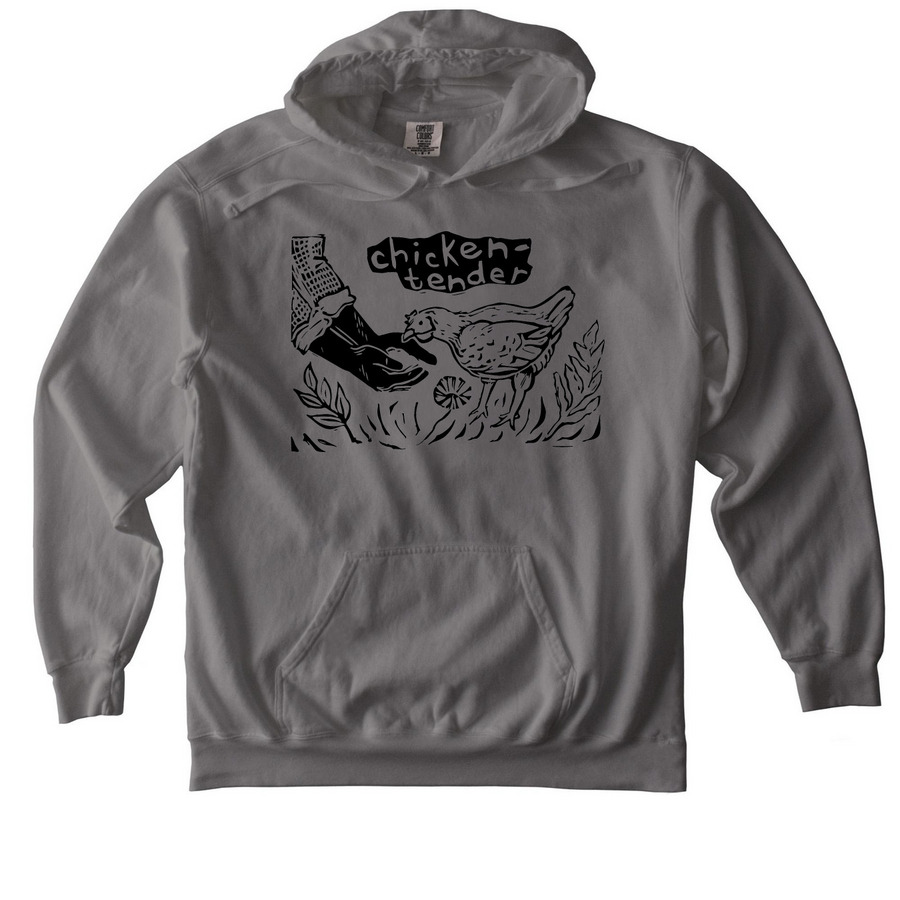 Chicken Tender, a Grey Comfort Colors Pullover Hoodie