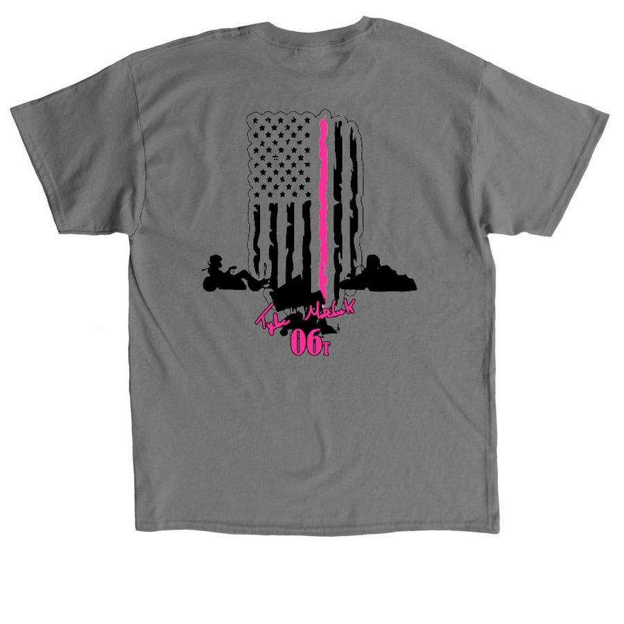 Tyler Morelock Racing, a Charcoal Classic Unisex Tee (back-view)