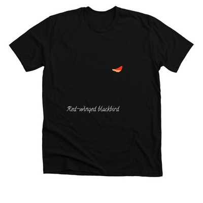 Red-winged blackbird, a Solid Black Blend Premium Unisex Tee