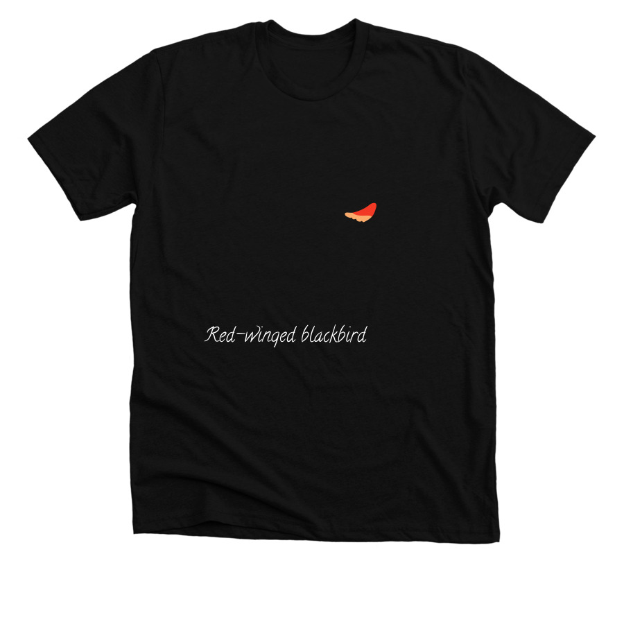 Red-winged blackbird, a Solid Black Blend Premium Unisex Tee