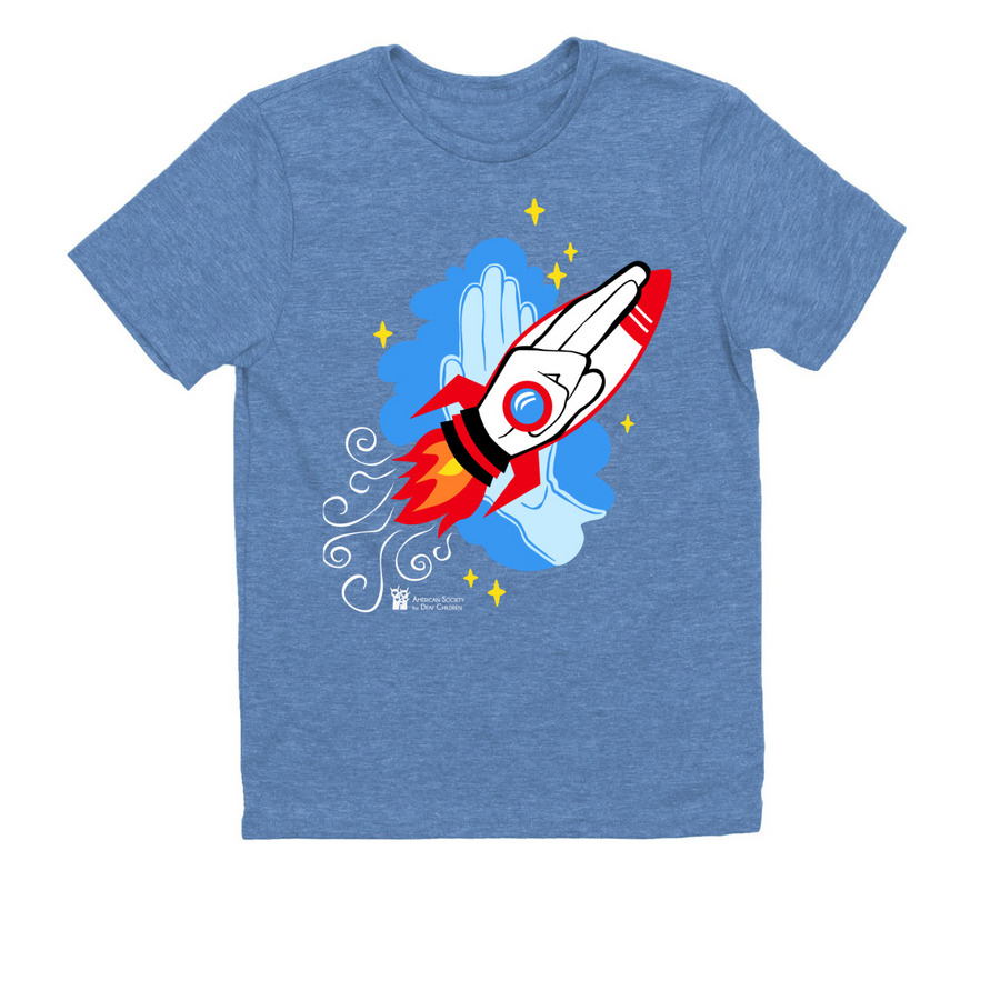 Blast off to School, a Azure Blue Allmade Youth Eco Triblend Tee