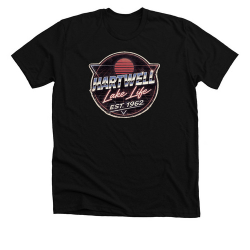Hartwell Lake Life Cares, a Solid Black Blend Premium Unisex Tee