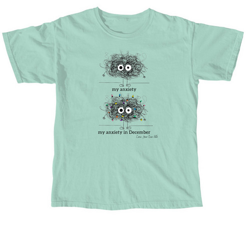 December Anxiety, a Chalky Mint Comfort Colors Unisex Tee