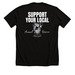 Support Your Rescue, a Solid Black Blend Premium Unisex Tee (back-view)