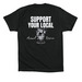 Support Your Rescue, a Vintage Black Premium Cotton Tee (back-view)