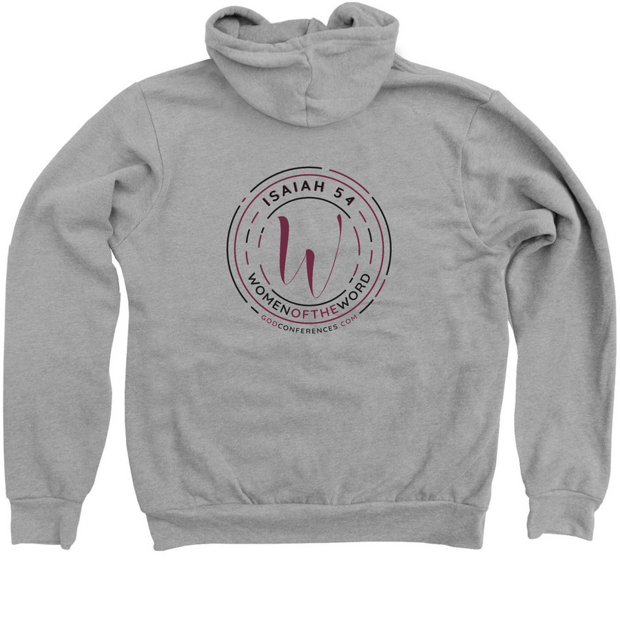 WOW merch, a Athletic Heather Zip Up Hoodie (back-view)