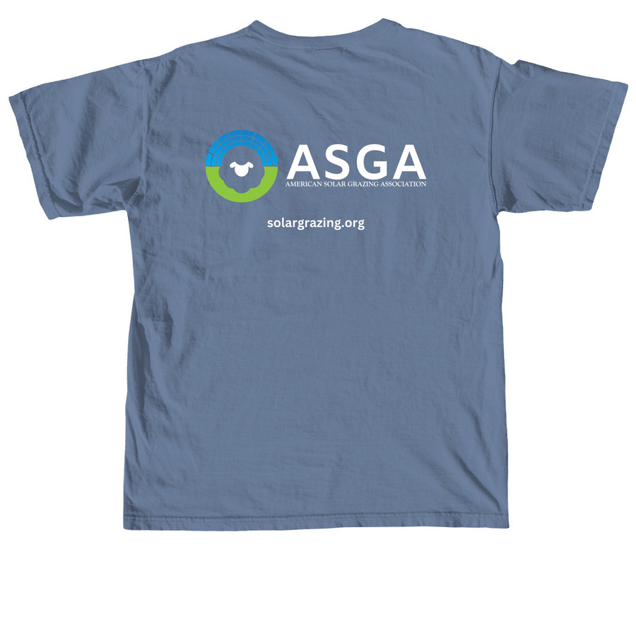 ASGA Solar Grazing Shirts!, a Blue Jean Comfort Colors Unisex Tee (back-view)
