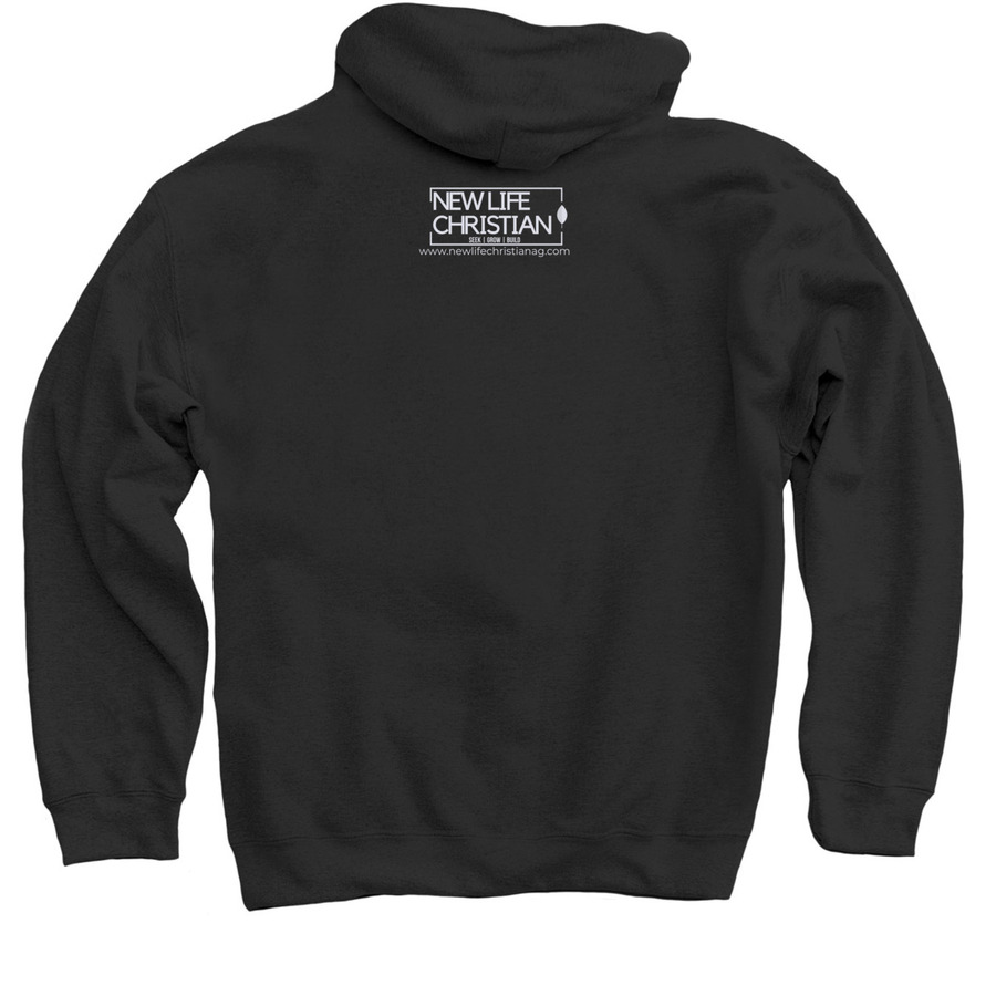 New Life Haverhill Gear, a Black Pullover Hoodie (back-view)