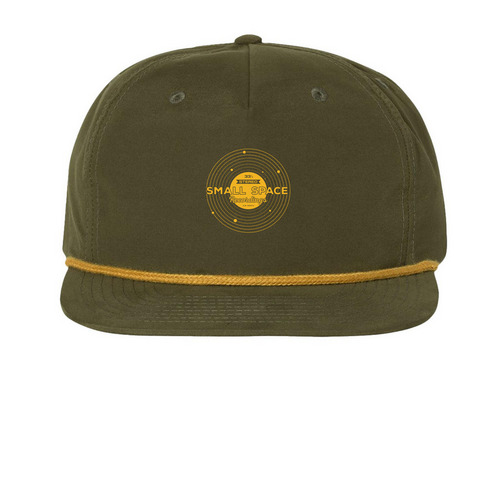 Small Space Hat Green, a Loden/ Amber Gold Printed Umpqua Snapback Cap