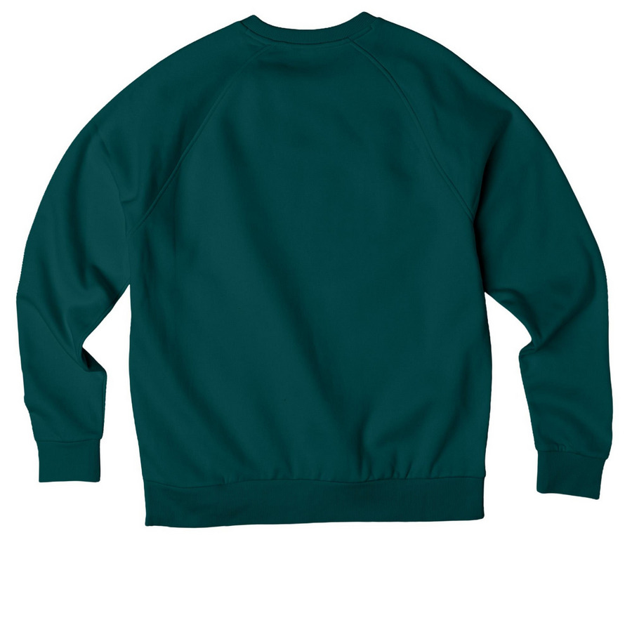 Solarium Classic, a Deep Sea Green Allmade Organic CVC Crewneck Sweatshirt (back-view)