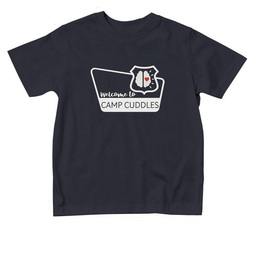 Camp Cuddles Toddler Tee, a Navy Toddler Tee