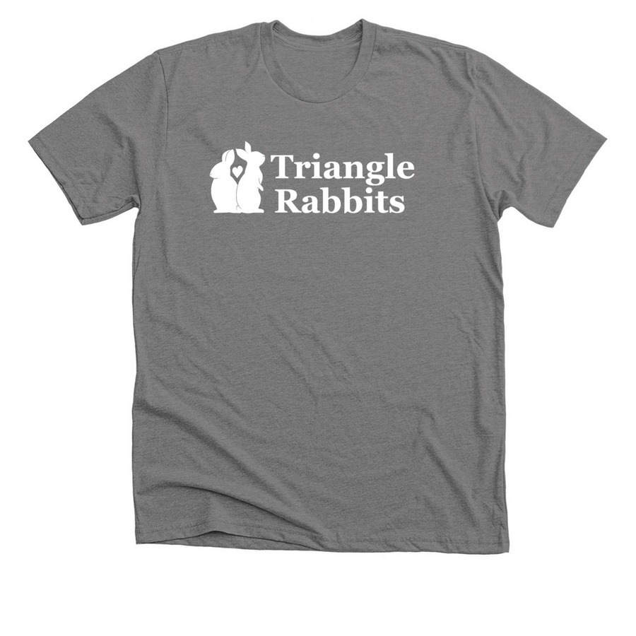 Triangle Rabbits Logo, a Deep Heather Premium Unisex Tee