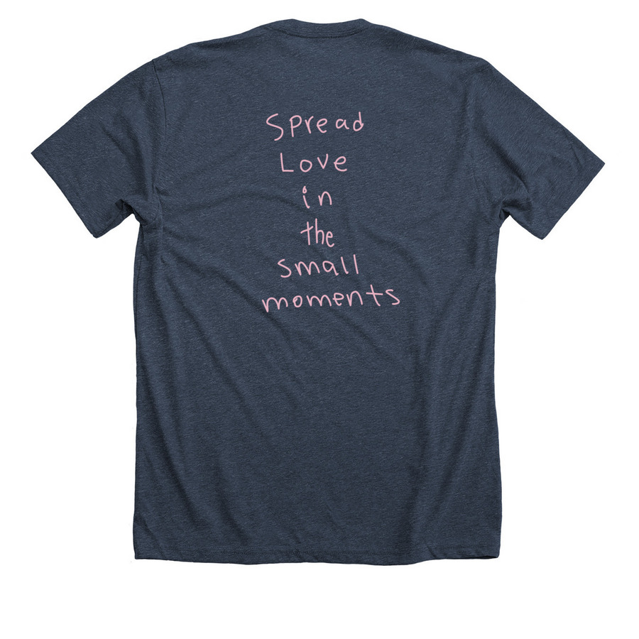 spread love blue dot merch, a Heather Midnight Navy Premium Unisex Tee (back-view)