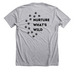 Nurture What's Wild with BWS Logo, a Athletic Heather Premium Unisex Tee (back-view)
