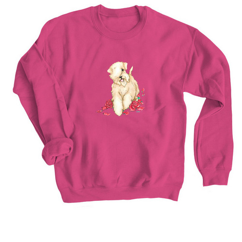Wheaten with Roses for DelVal SCWT Club, a Heliconia Crewneck Sweatshirt