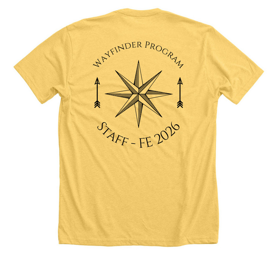 Wayfinder Shirts, a Heather Yellow Gold Premium Unisex Tee (back-view)