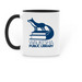 Waukesha Public Library Mug, a Black Two-Tone Ceramic Mug (back-view)