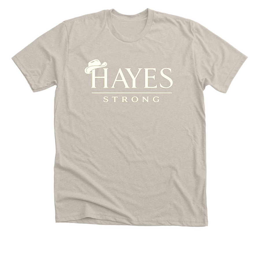 Dark colored adult/youth with ivory writing.&nbsp;, a Heather Dust Premium Unisex Tee