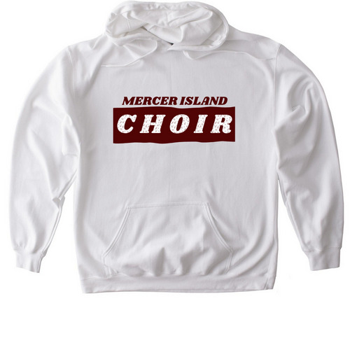 MI Choirs Merchandise - White/Grey, a White Gildan Softstyle Pullover Hoodie
