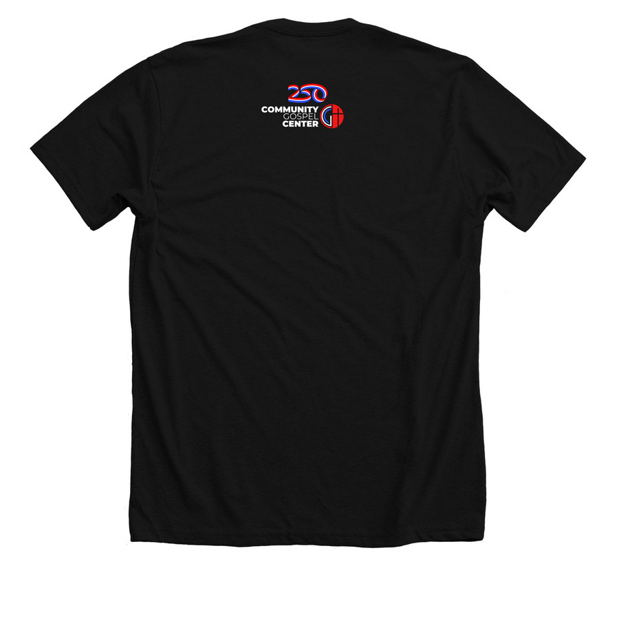 Encounter Freedom 250 year edition, a Solid Black Blend Premium Unisex Tee (back-view)