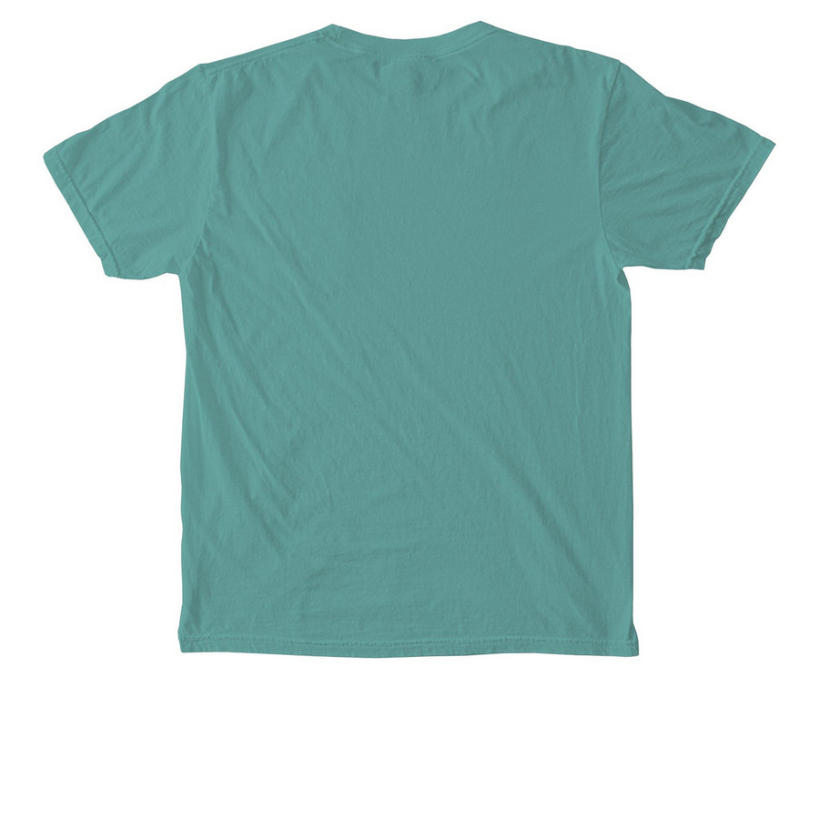 A Little Wonky Pocket Tee, a Seafoam Comfort Colors Pocket Tee (back-view)