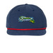 UPF50+ Snapback Hat, a Navy/ Red Printed Umpqua Snapback Cap