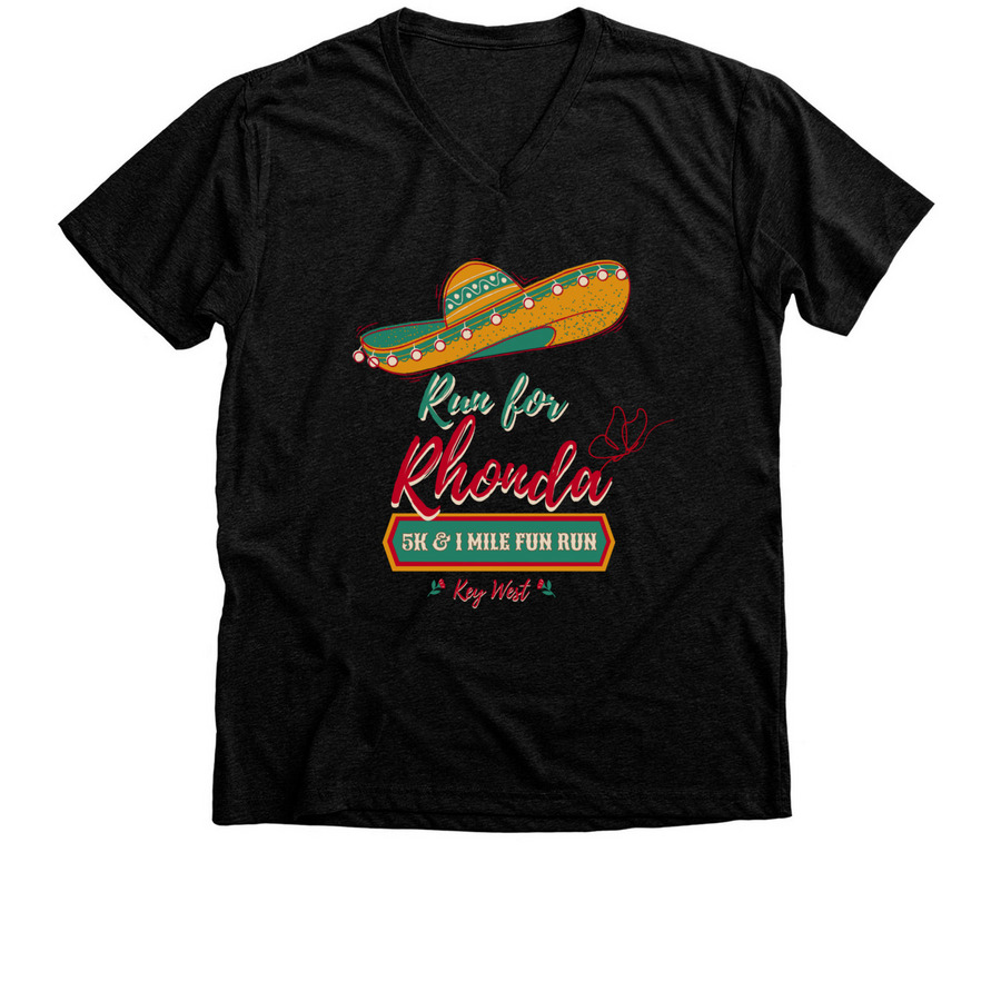 Run for Rhonda 5K, a Black Heather Premium V-Neck Tee