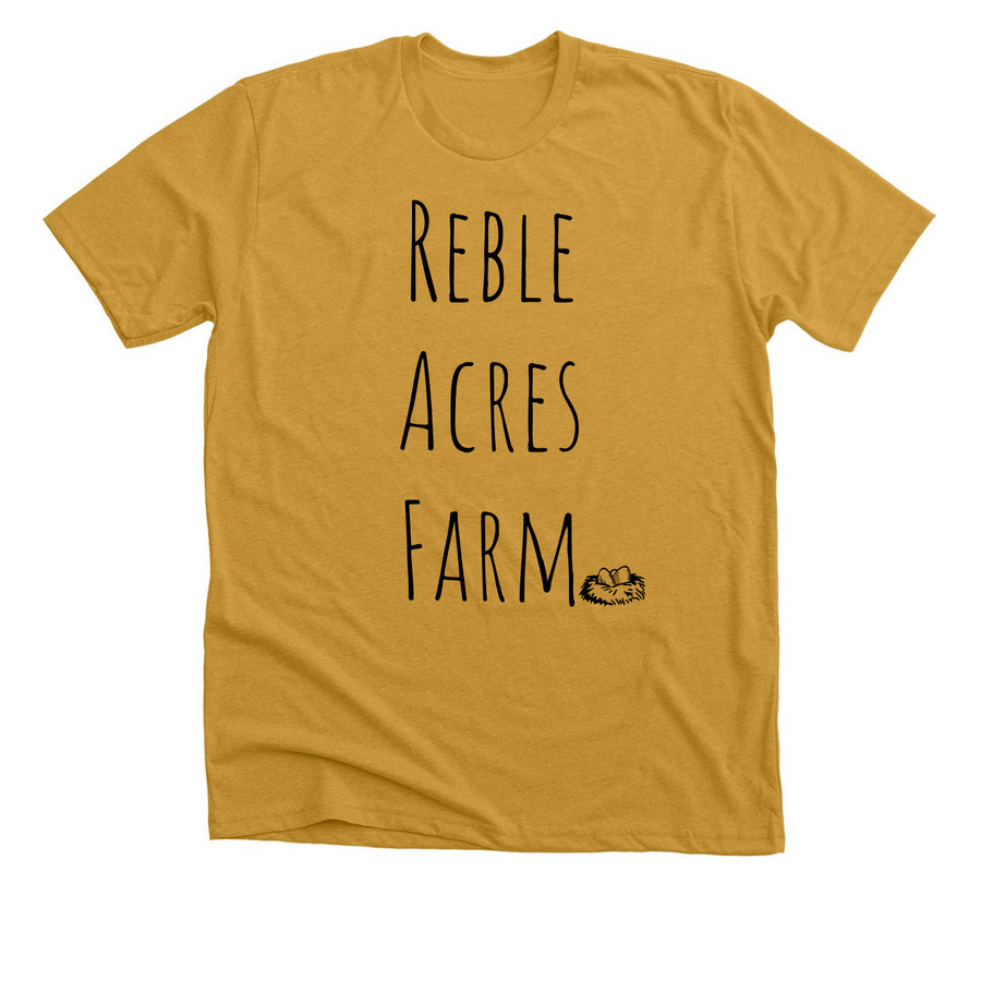 Reble Acres Farm, a Heather Mustard Premium Unisex Tee