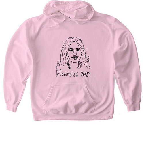 Kids for Kamala Adult Sweatshirt X Hannah, a Light Pink Gildan Softstyle Pullover Hoodie