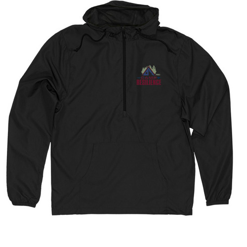 Jackets, a Black Quarter-Zip Windbreaker