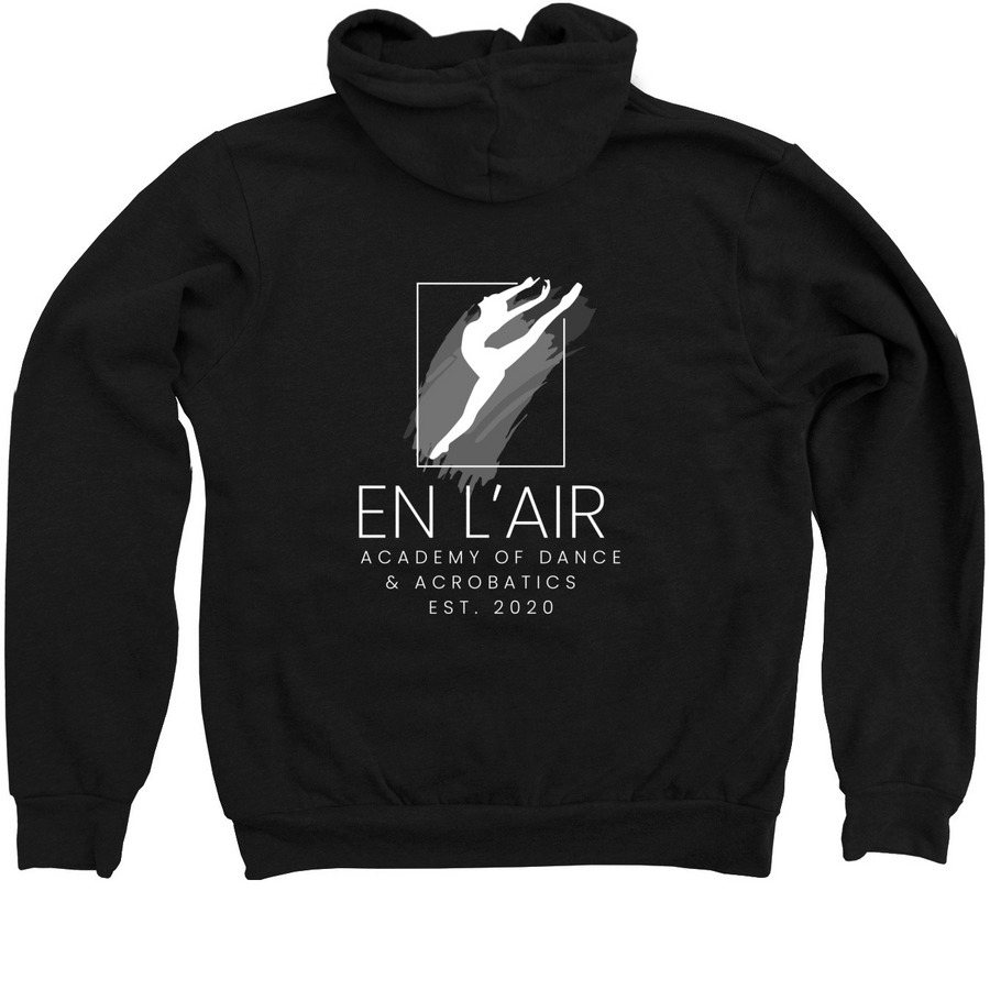 EN L'AIR MERCHANDISE&nbsp;, a Black Zip Up Hoodie (back-view)