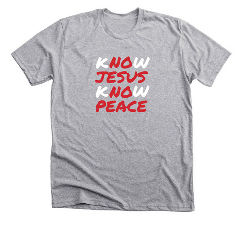 Jesus/Peace-Dual Design, a Athletic Heather Premium Unisex Tee
