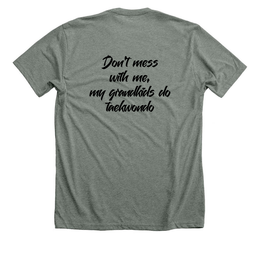 My Grandkids Do Taekwondo&nbsp;, a Deep Heather Premium Unisex Tee (back-view)