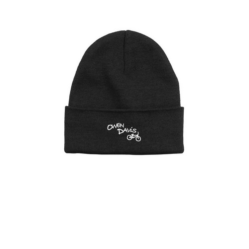 Owen Davis Bmx hat, a Black Printed Base Camp Beanie