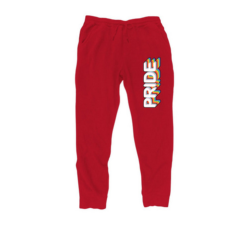 Lounge in Pride, a Red Midweight Fleece Joggers